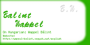 balint wappel business card
